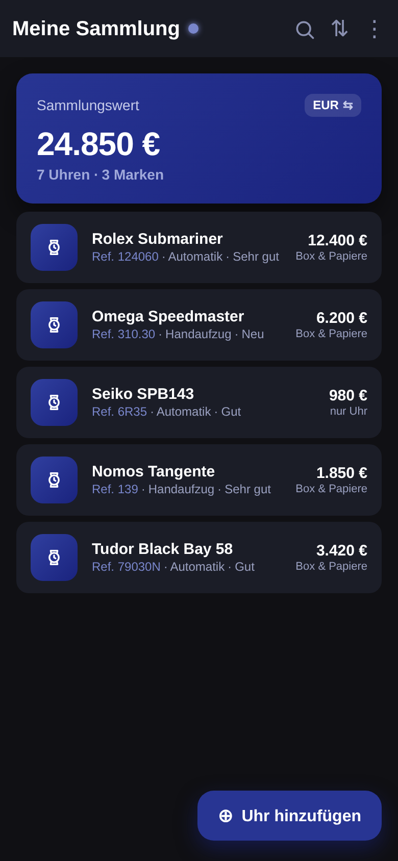 WatchTracker collection