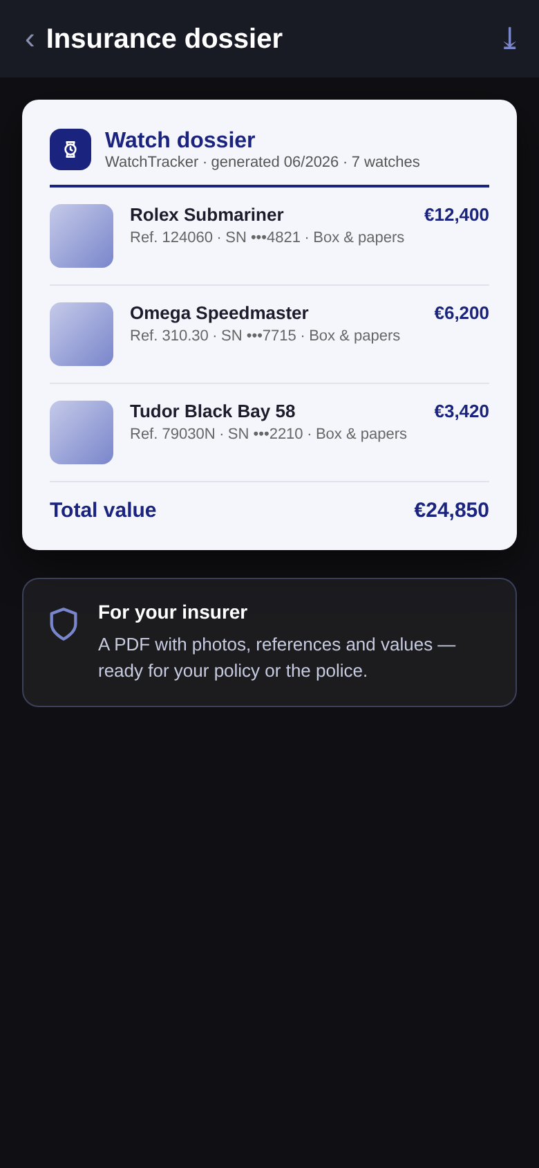 PDF insurance dossier